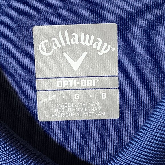 Callaway Opti Dri Blue Striped Short Sleeve Polo Shirt Golf SZ L - Picture 4 of 5
